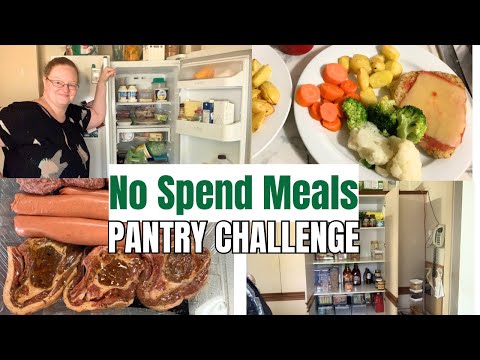 Eating on a Budget with NO Grocery Haul / Pantry Challenge