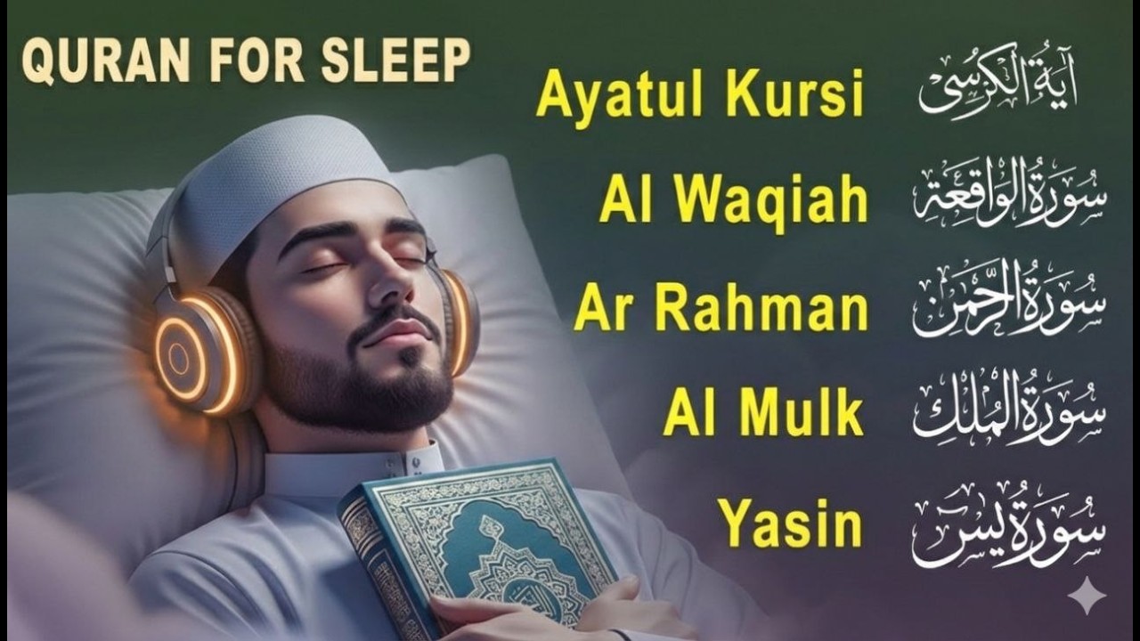 Peaceful Quran for Deep Sleep | Al-Fatiha,Ayatul Kursi,Surah Ar-Rahman, Al-Mulk, Yasin - Alaa Aqel