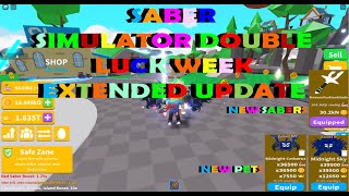 Saber Simulator DOUBLE LUCK WEEK EXTENDED NEW PETS NEW ISLAND NEW SABERS