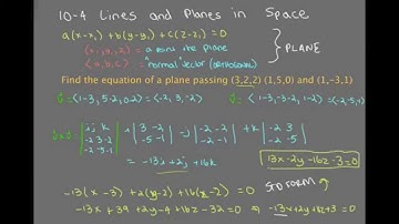 10-4 Lines and Planes in Space