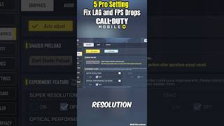 5 Pro Settings To Fix Lag And Fps Drop In Call Of Duty Mobile
