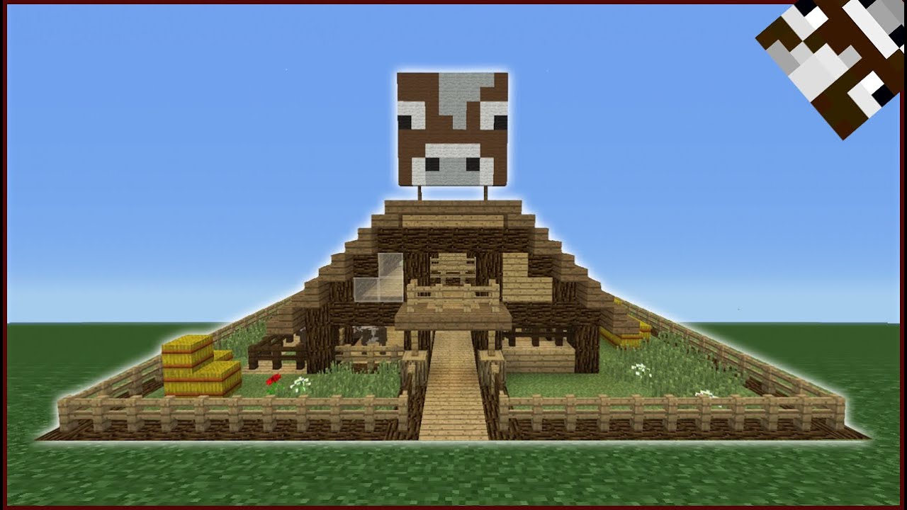 Minecraft Tutorial: How To Make A Cow Barn - YouTube