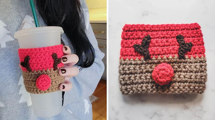 Crochet Reindeer Cozy | Christmas Crochet (Cup Coz...