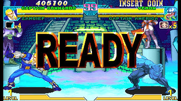 Marvel vs Capcom 1 ( Arcade ) - Zangief / Captain Commando Playthrough ( June 26, 2018 )