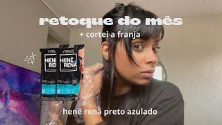 RETOQUE DO MÊS + cortando a franja    rená preto azulado *glow up*