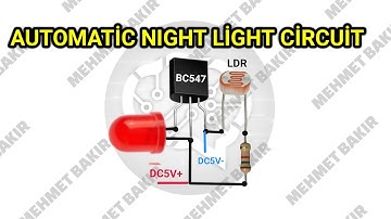 karanlıkta otomatik yanan ışık devresi. auto light circuit in the dark  . LDR . bc547. fotosel .