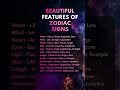 Beautiful Features of Zodiac Signs #zodiac #astrology #horoscope #tarot #fyp #facts #astro