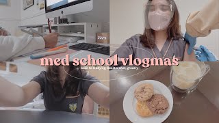 med school vlogmas 🍪 back to studying, covid booster shot, grocery / kristine abraham