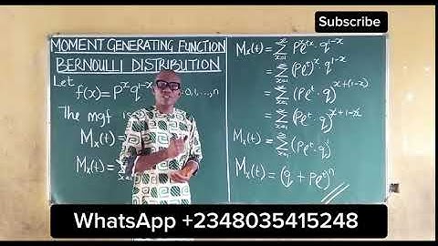 Moment Generating Function: Bernoulli Distribution (How to derive the mgf of Bernoulli Distribution)
