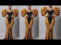 How to cut and sew this off shoulder dress with exaggerated sleeves