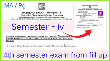 Rbu PG Distance semester 4th examination form fillup 2024|| Rabindra Bharati University form fillup
