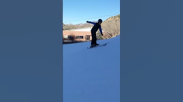 Rail grind on skis #thebeatles