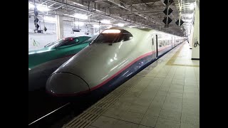 仙台駅　やまびこ158号　発車　E2系　新幹線ホーム発車メロディー「青葉城恋唄」