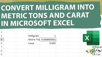 How to Convert Milligram into Metric Ton / Tonne & Carat in Microsoft Excel