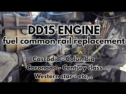 Freightliner Cascadia DD13 DD15 Engine Fuel Common Rail Remove Replacement