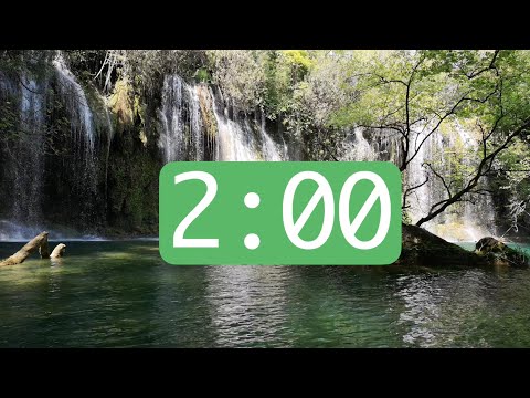 2 Minute Timer - Waterfall Background and Relaxing Music