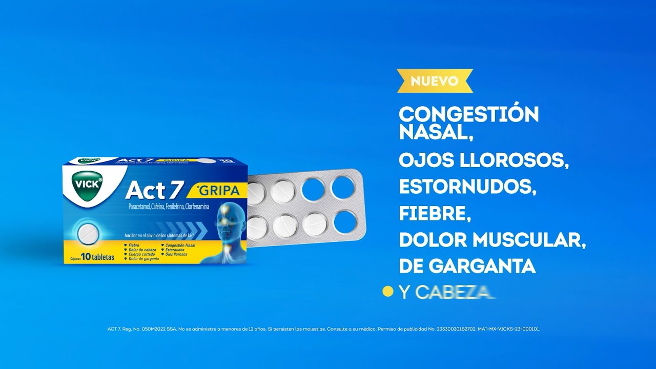 Vick Latinoamérica — Vick Act 7 GRIPA - Alivio 7 en 1 para la gripe (YouTube video ad)
