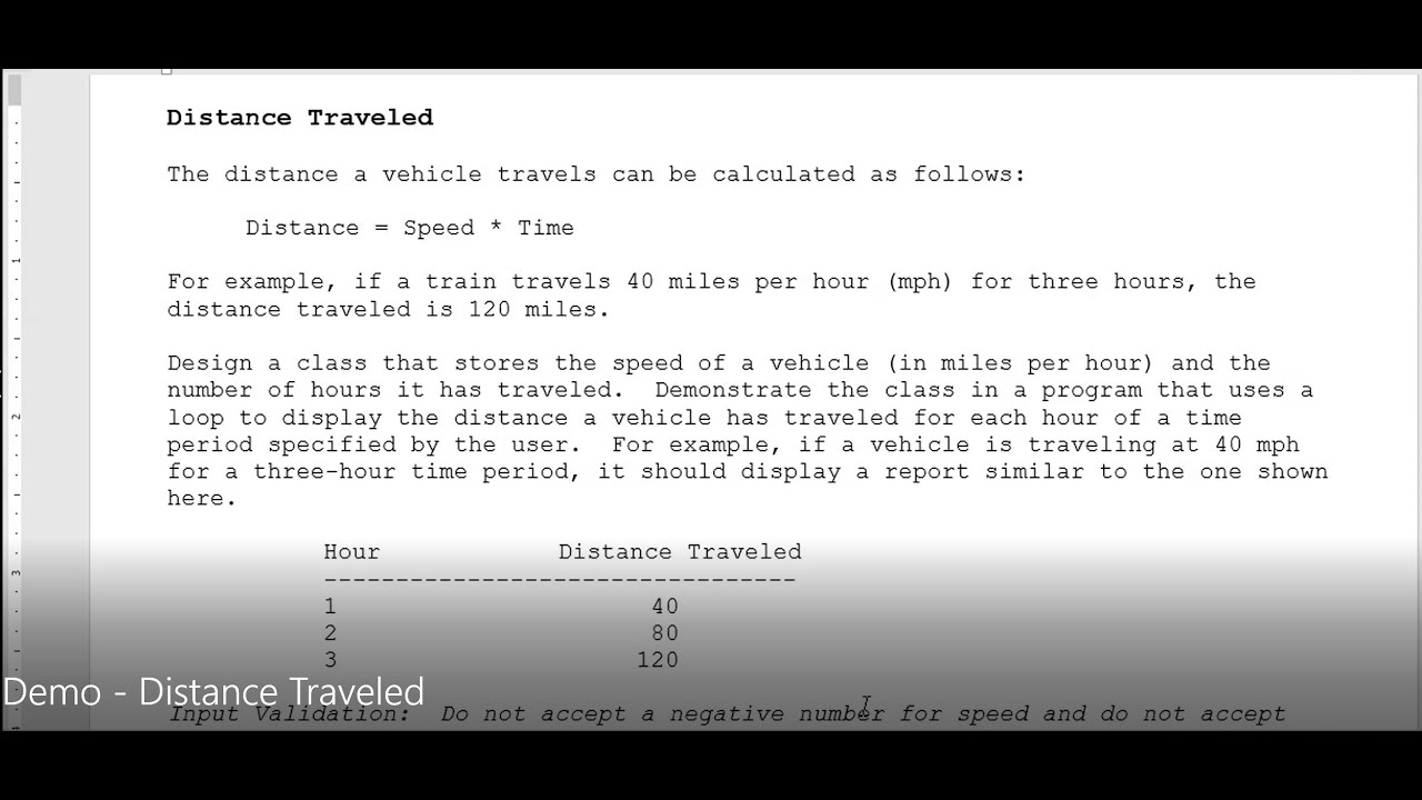 JAVA - Lesson #63 - Distance Traveled Demo - YouTube