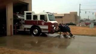 Engine 83 wetting down ceremony