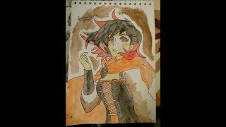 Speed Art.Ruby Rose. (Mi primera ves con acuarelas)
