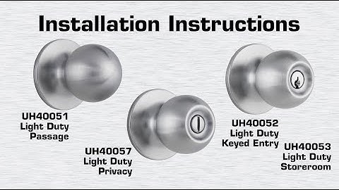 Universal Hardware Light Duty Knob Installation Video