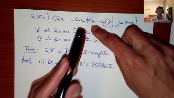 CSE104, Lec 10: QBF is PSPACE-complete, the notion of logspace reductions