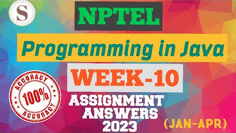 Programming in Java|| WEEK-10 Quiz assignment Answers 2023||NPTEL|| #programminginjava  #SKumarEdu