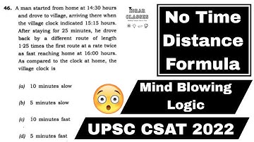 A man started from home at 14:30 hours and drove to village | UPSC CSAT 2022 | #csat #upsc