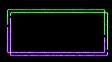 GREEN & PINK | Double Line NEON Frame | GLOWING BORDER | Template | Loop Video | Vickey Creation