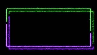 GREEN & PINK | Double Line NEON Frame | GLOWING BORDER | Template | Loop Video | Vickey Creation