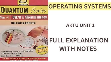 Operating Systems AKTU Unit 1 |Important questions| ONE SHOT| BCS401/KCS401| With Notes