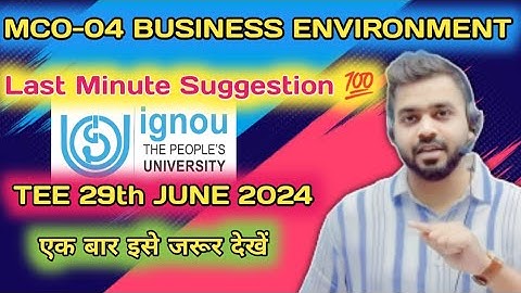 MCO 04 BUSINESS ENVIRONMENT LMS TEE 2024 @Ignoupathways_1196 #mco #MCO04