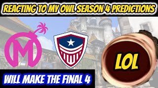 Reacting To My Overwatch League Season 4 Predictions