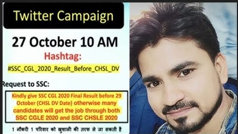 Twitter Campaign for ssc cgl 2020 final result before ssc chsl 2020 DV #rbe_twitter_campaign_cgl2020