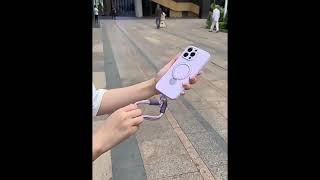 Swivel Metal Ring Silicone Iphone Case With Strap