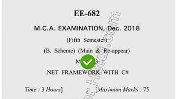 2018 Dcrust MCA 5th Sem  Net Framework with  C# Question Paper