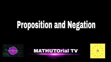 L1: Proposition and Negation