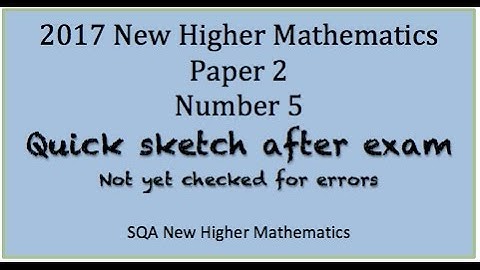 2017 SQA New Higher Mathematics Paper 2: No. 5