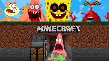 😱Minecraft Speedrunner VS 3 Hunters - SpongeBob Animation