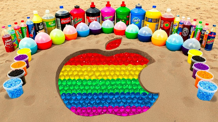 DIY Rainbow Apple Logo with Water Beads, Coca-Cola, Mentos, and Popular Sodas in a Hole