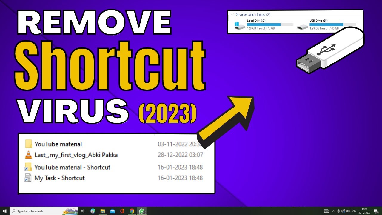 How to Remove Shortcut VIRUS from USB Drive & Computer (3 Methods) - YouTube