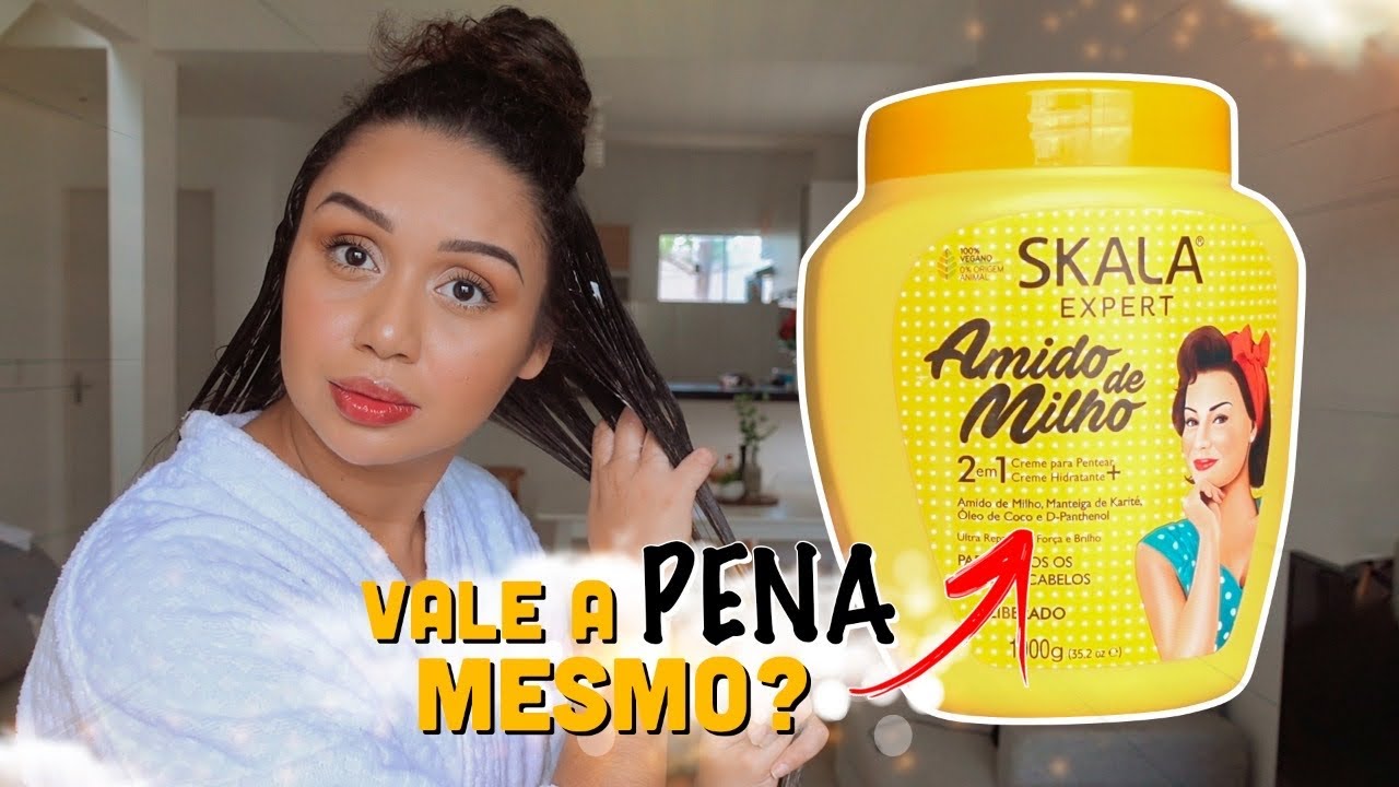 TESTEI O POTÃO *SKALA AMIDO DE MILHO* NO MEU CABELO CACHEADO! 😱🔥