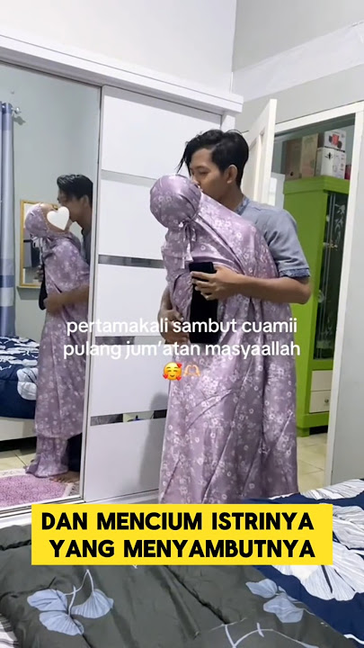 momen romantis ketika istri pertama kali sambut suami pulang sholat Jumat ‼️ #istri #suami #romantis