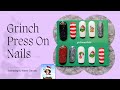 Grinch Christmas Press On Nails  / Stamping &amp; Water Decals