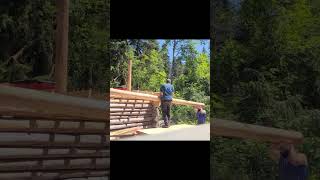 Some things are heavier than they look. Big Mike saves the day #logcabin #cabin #doyouevenlift