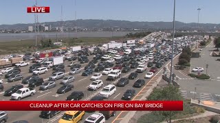 Vehicle engulfed in flames on Bay Bridge