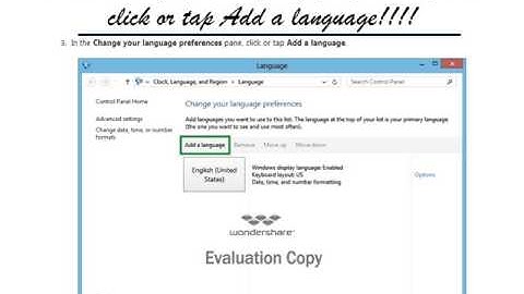 Windows 8 language settings