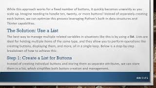 How to Efficiently Manage Multiple Tkinter Buttons in Python