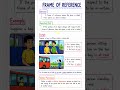 Frame of Reference in 50 seconds | Example | Important Points | Physics