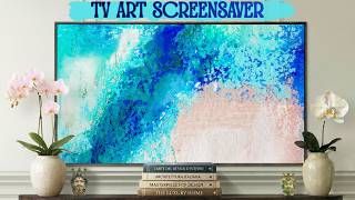 Coastal Ocean Abstract Art 4K for TV & Samsung Frame TV | Calming Teal Waves Screensaver (1 Hour)